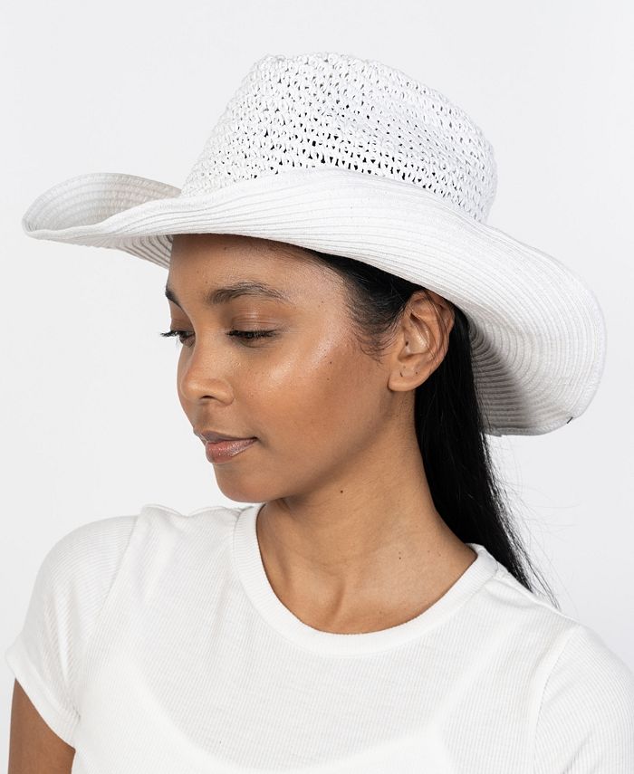Vince Camuto Beaded Trim Straw Cowboy Hat Macy's