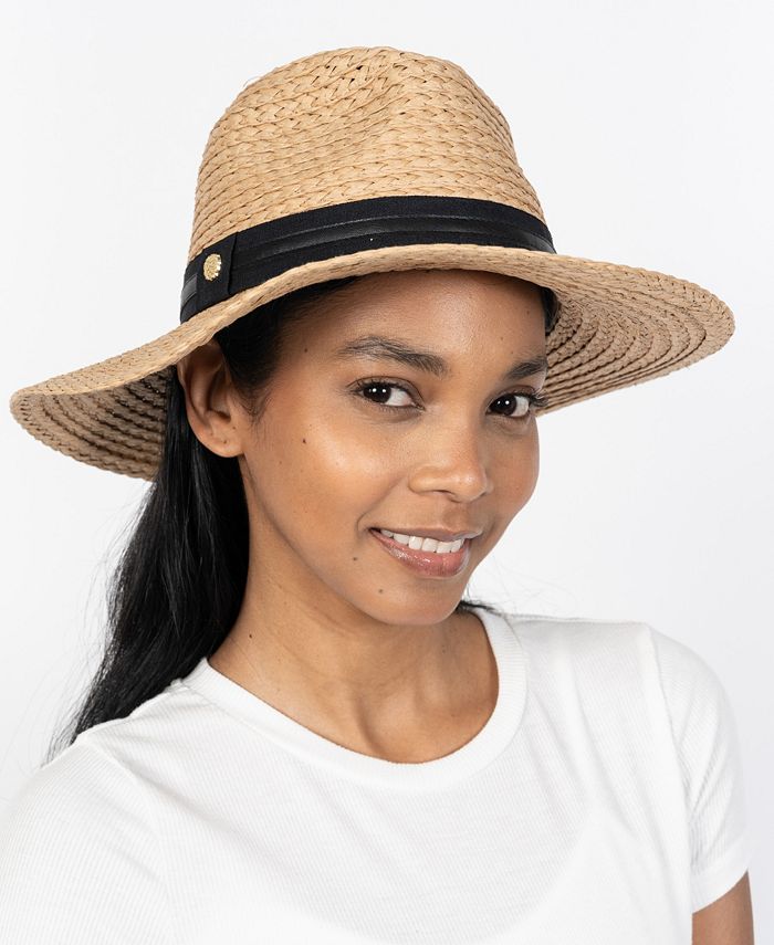 Vince Camuto Straw Panama Hat with Ribbon Trim Macy's