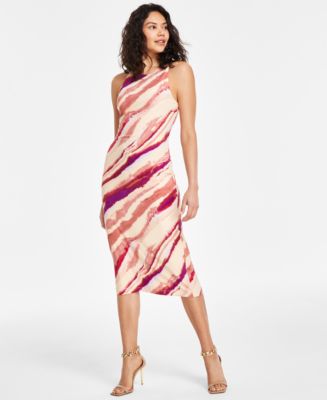 NWT Rachel Roy Urban Flames Silk Draped store Dress