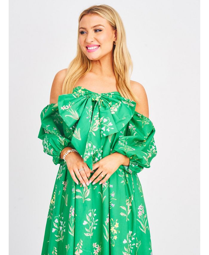 Floraison Women's Floral Off the Shoulder Maxi Blair Dress Macy's