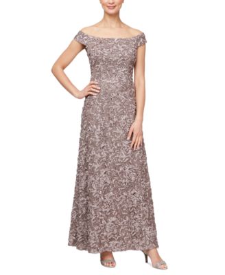 Women s Off The Shoulder Soutache Sequined Gown