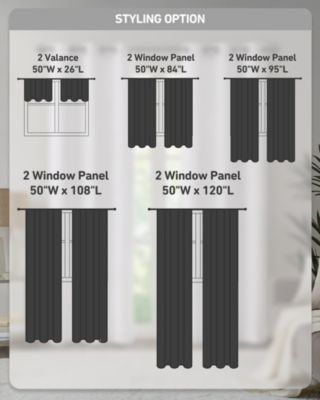 Galen Basketweave Room Darkening Curtain Panels Pair for bedroom, Silver grommet top fit up to 1.25 inches rod 2 panels set for Living Room, Width 40 length 84 inches Curtain Panel, Pitch Black Ambiance Blue 2 Window Panels