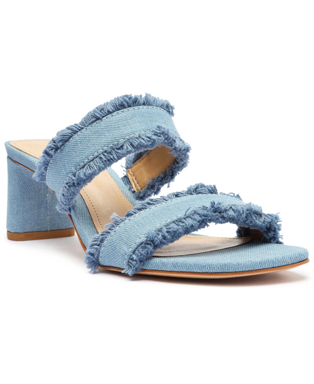Shop Schutz Women's Amely Mid Block Sandals In Blue