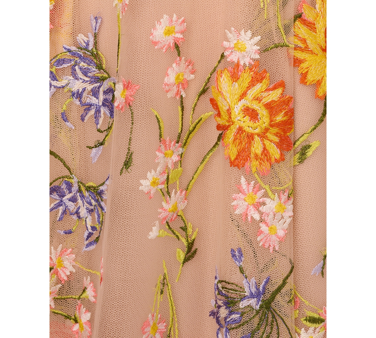 Adrianna Papell Women's Floral-Embroidery Midi Dress -Oranges