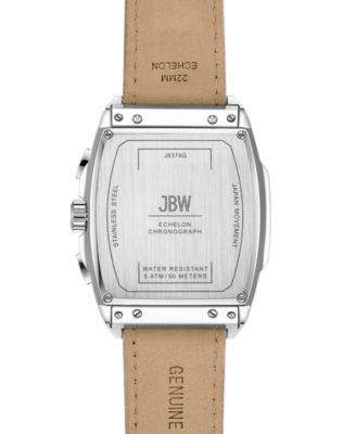 Men's Echelon Chronograph White Genuine Calf Leather Watch, 41mm