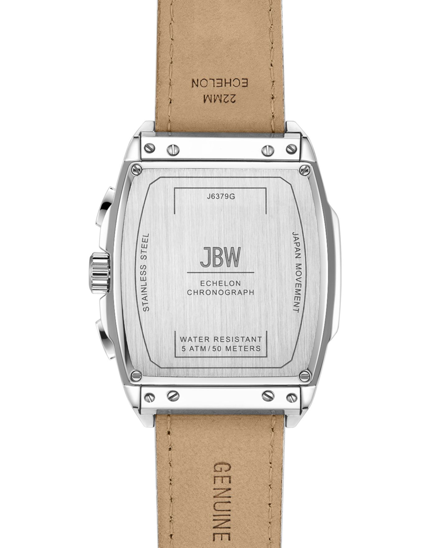 Мужские часы Jbw Echelon Chronograph White Genuine Calf Leather Watch, 41mm — фото 2
