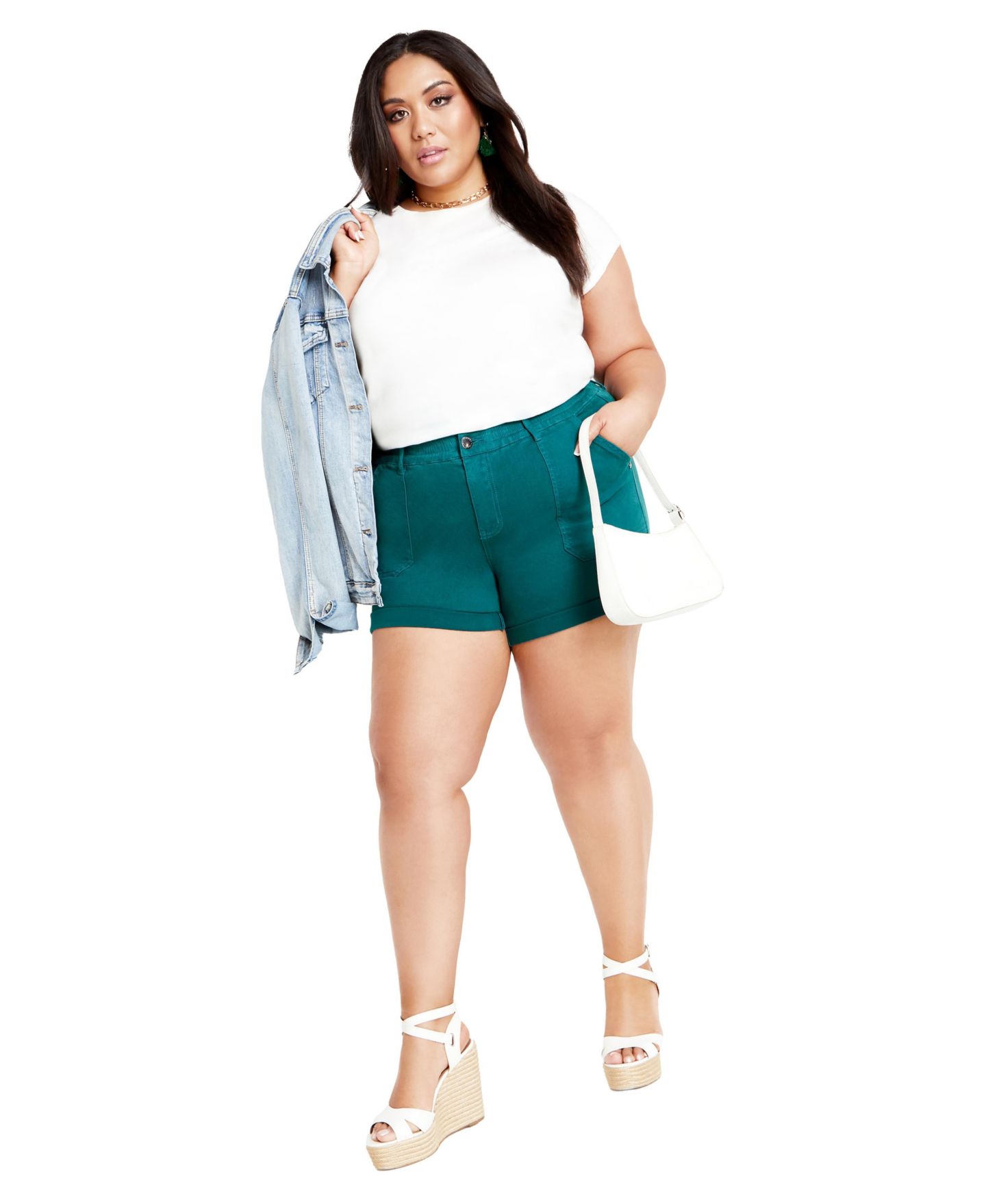 Женские шорты CITY CHIC Holiday Denim Short, цвет: Синий — фото 3