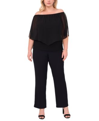 MSK - Plus Size Off-The-Shoulder Split-Sleeve Top