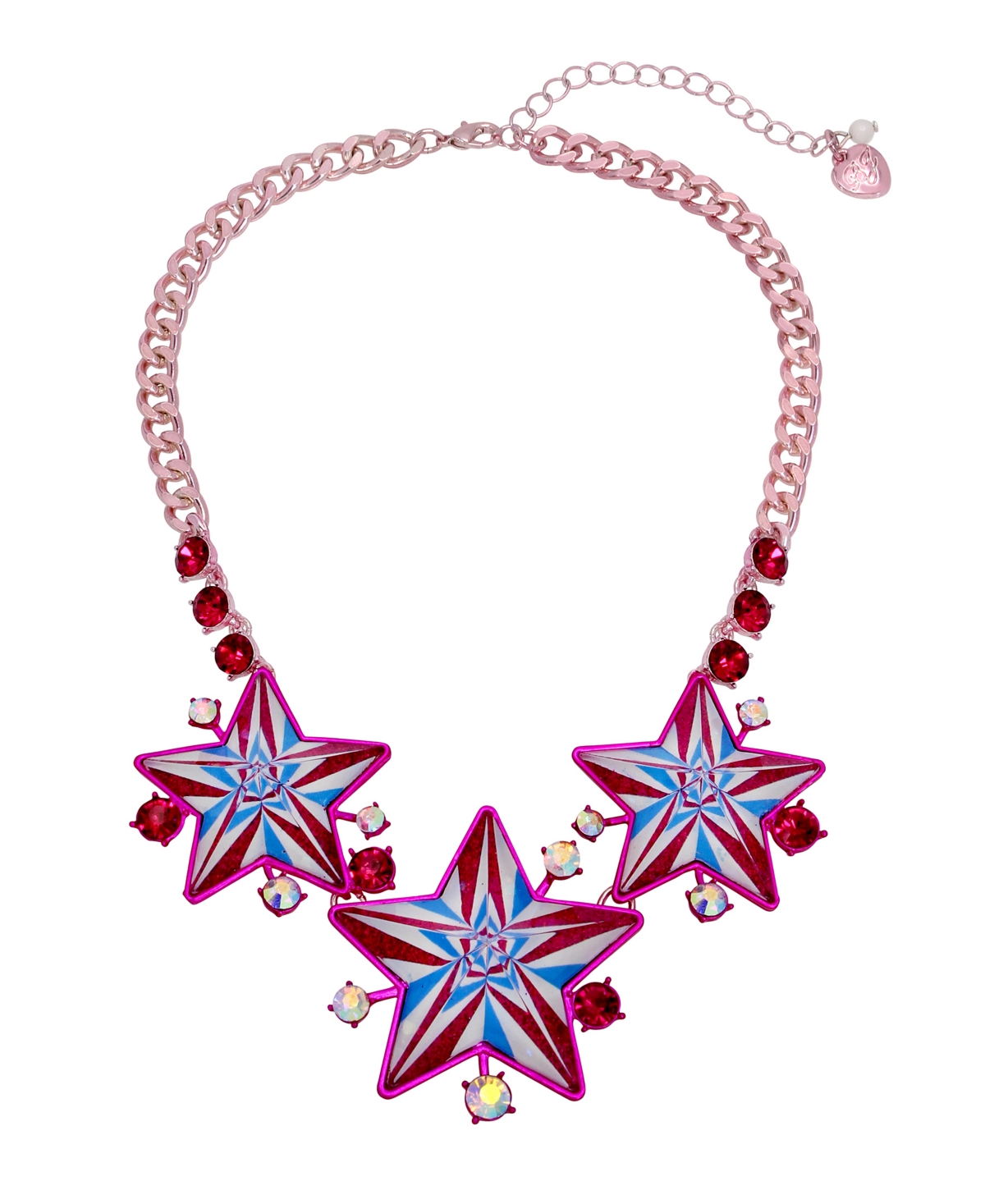 Betsey Johnson Faux Stone Festive Star Bib Necklace In Multi