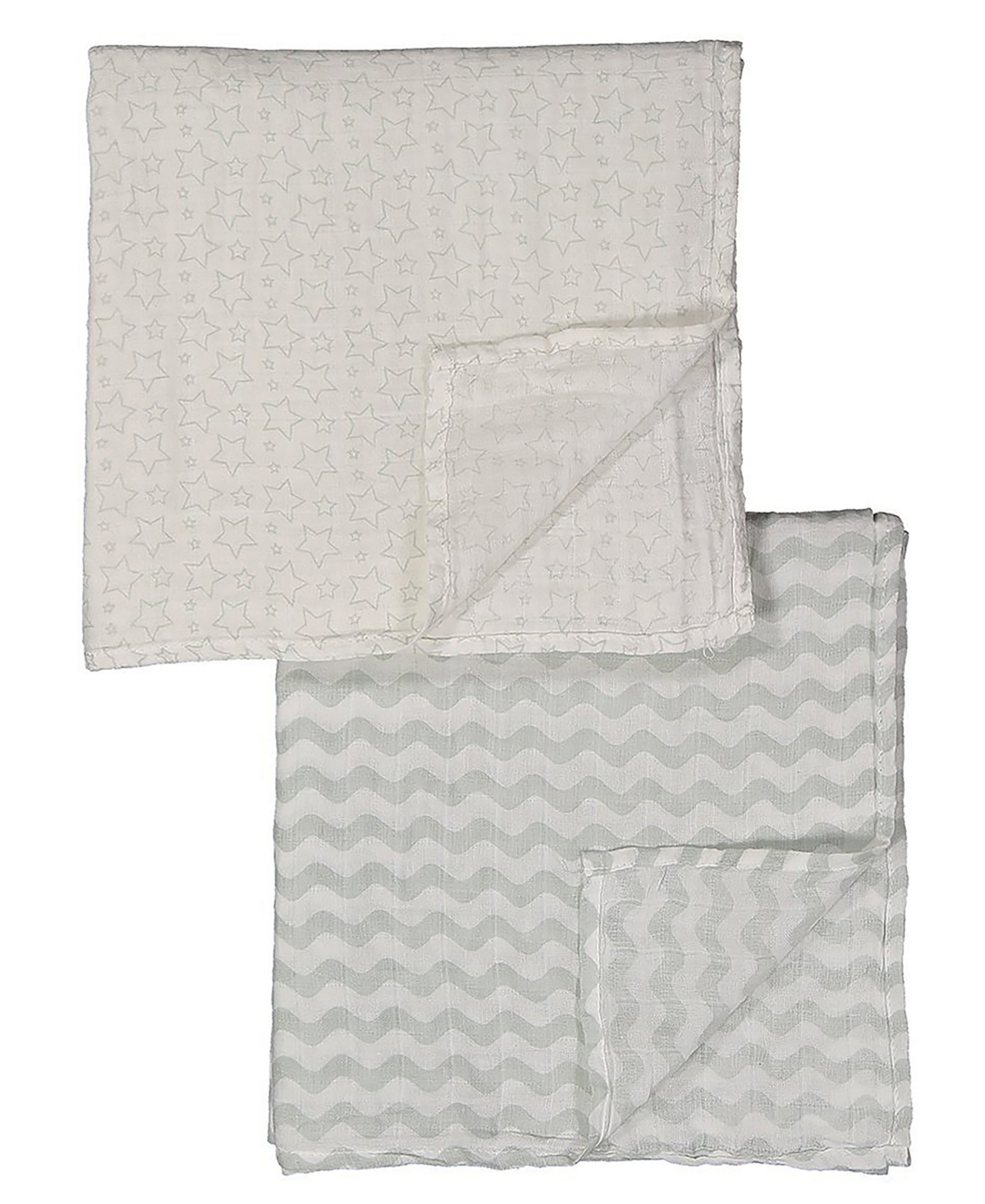 Tendertyme Baby Boys Or Baby Girls Stars Nursery Blanket Collection, 7 Piece Set In Gray And White