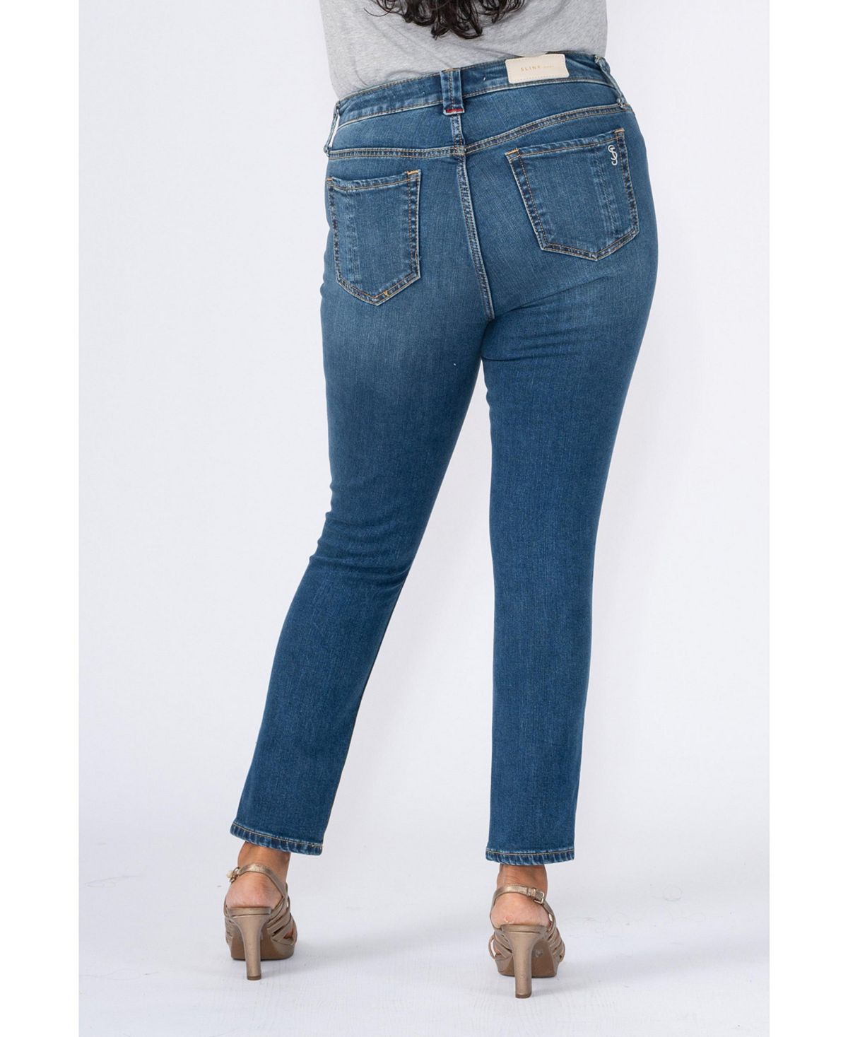 Slink Jeans Plus Size High Rise Ankle Skinny Jeans view 2 — MAYCSS fashion products