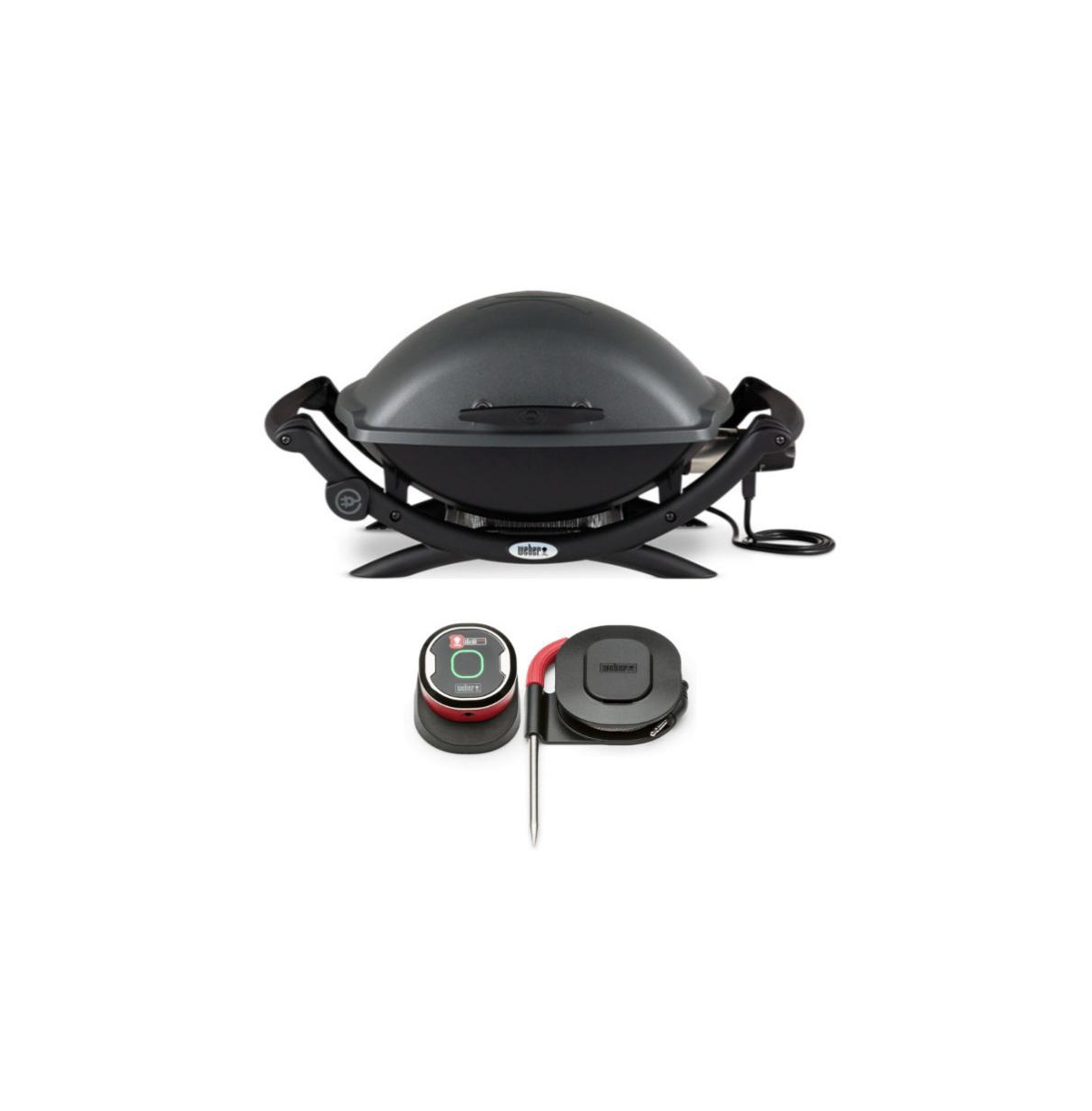 Q 2400 Electric Grill (Black) with Magnetic Thermometer - Black