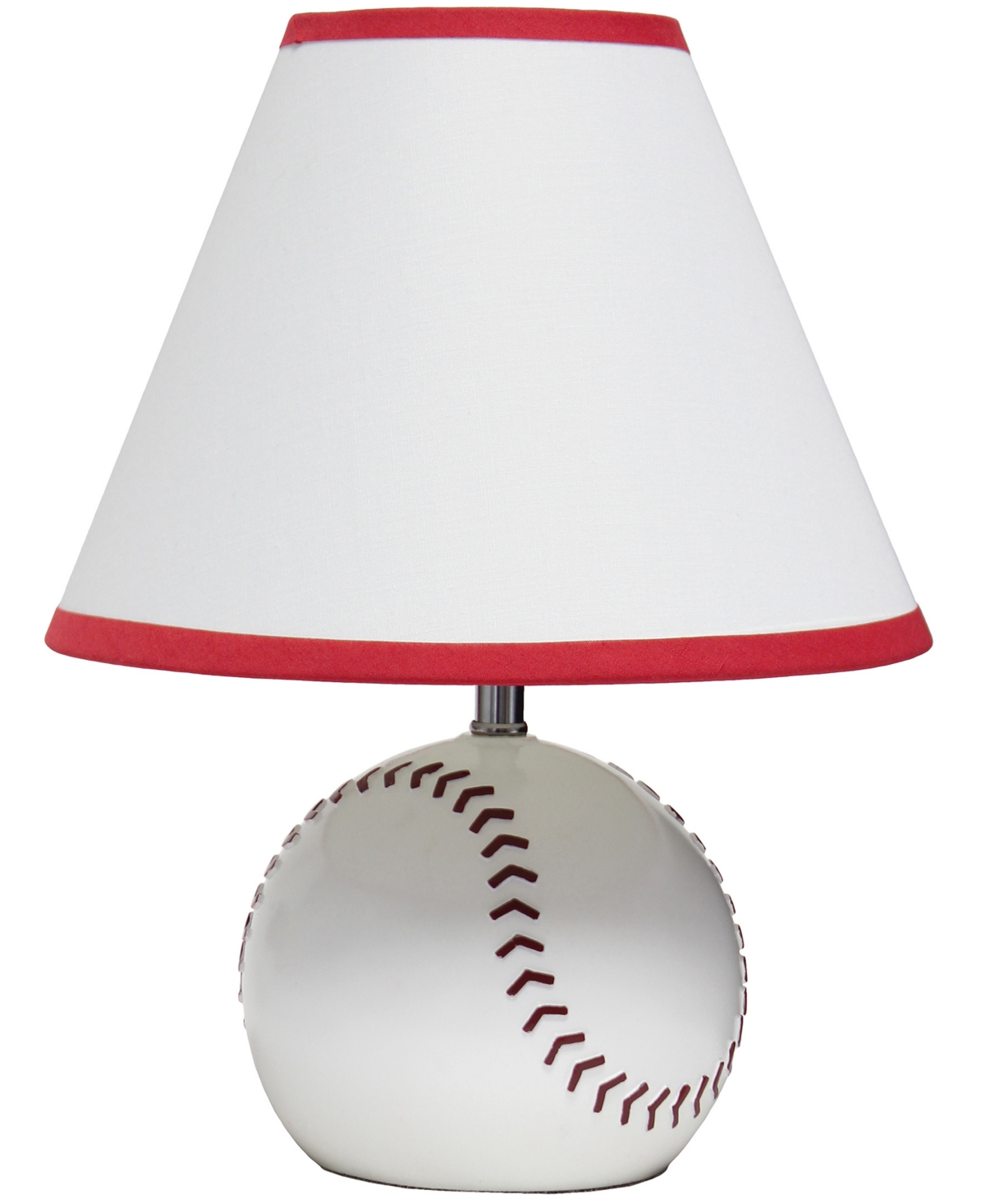 Simple Designs Sportslite 11.5" Tall Athletic Sports Baseball Base Ceramic Bedside Table Desk Lamp In Multi