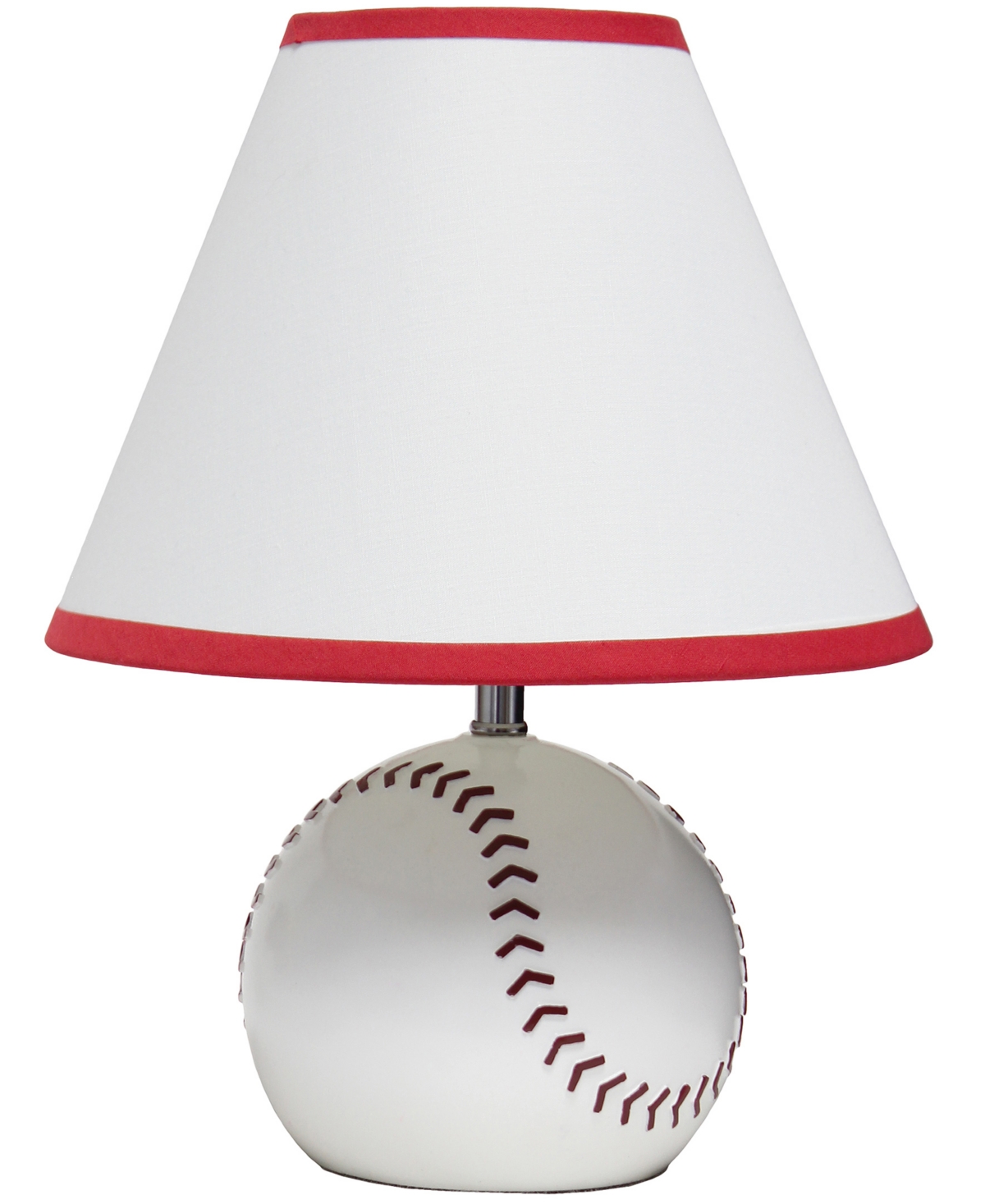 Shop Simple Designs Sportslite 11.5" Tall Athletic Sports Baseball Base Ceramic Bedside Table Desk Lamp In Multi