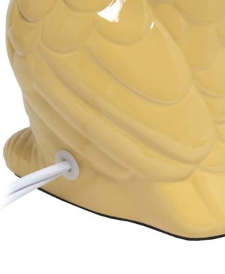 12.8" Tall Contemporary Ceramic Owl Bedside Table Desk Lamp with Matching Fabric Shade 