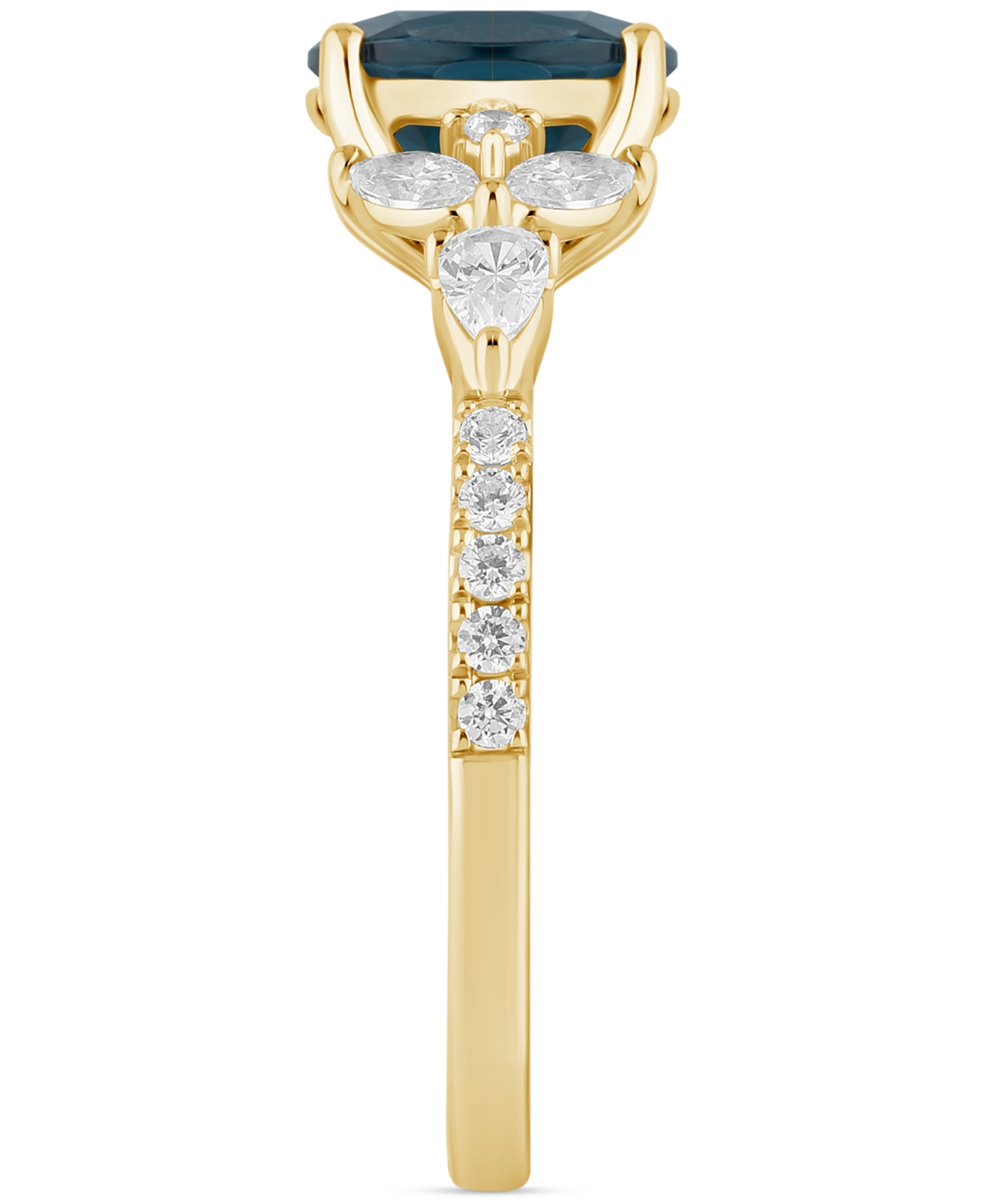 Macy's London Blue Topaz (2 Ct. T.w.) & Diamond (7/8 Ct. T.w.) Bridal Set In 14k Gold In London Blue Topaz