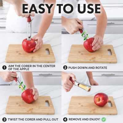 Stainless Steel Apple Corer – Easy to Use, Durable, Also Works as Cupcake Corer