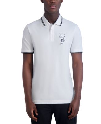 Karl Lagerfeld Mock Neck Short Sleeve T-shirt With Embroidered Logo In Black For Men