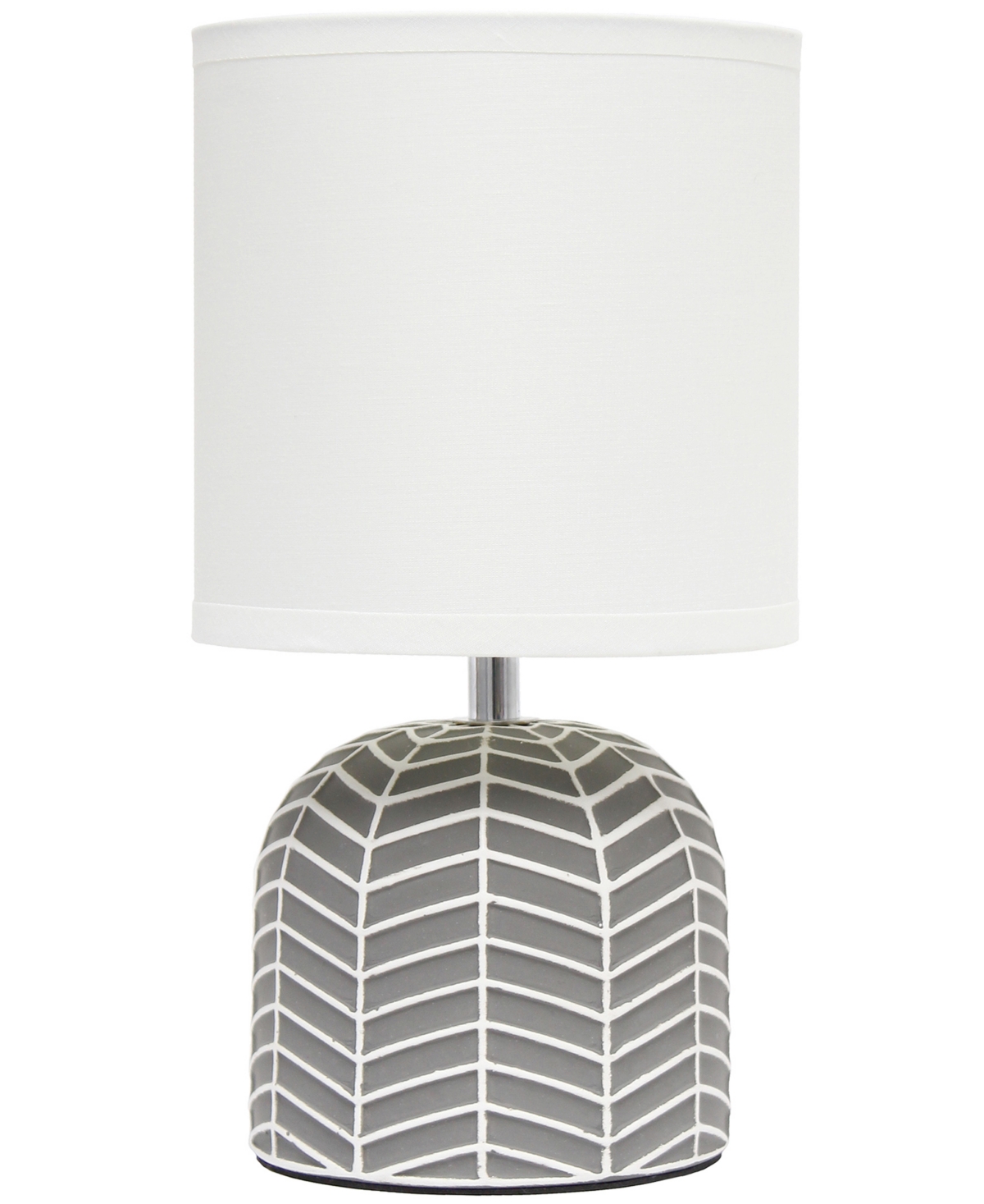 Shop Simple Designs 10.43" Petite Contemporary Webbed Waves Base Bedside Table Desk Lamp With White Fabric Drum Shade