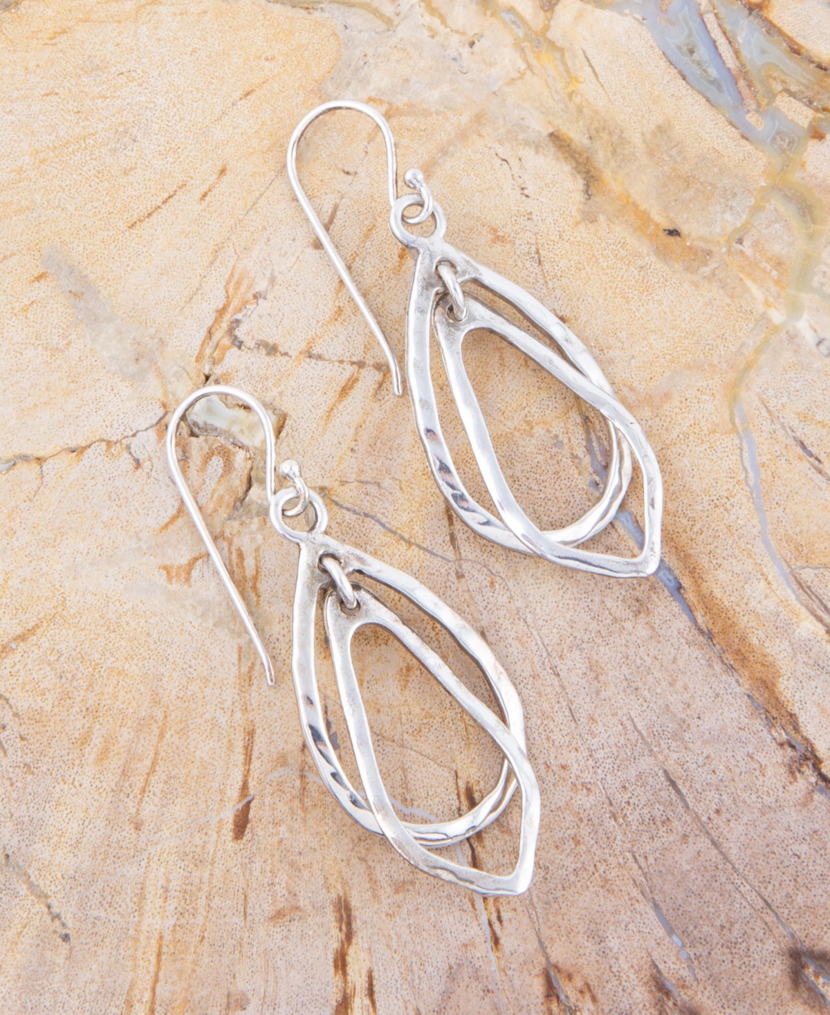 Barse Swirled Genuine Sterling Silver Abstract Drop Earrings In Silver