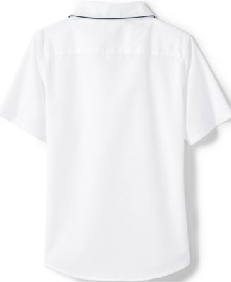 Little Girls Piped Peter Pan Collar Broadcloth Shirt