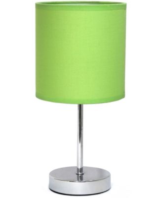 Nauru 11.81" Traditional Petite Metal Stick Bedside Table Desk Lamp in Chrome with Fabric Drum Shade