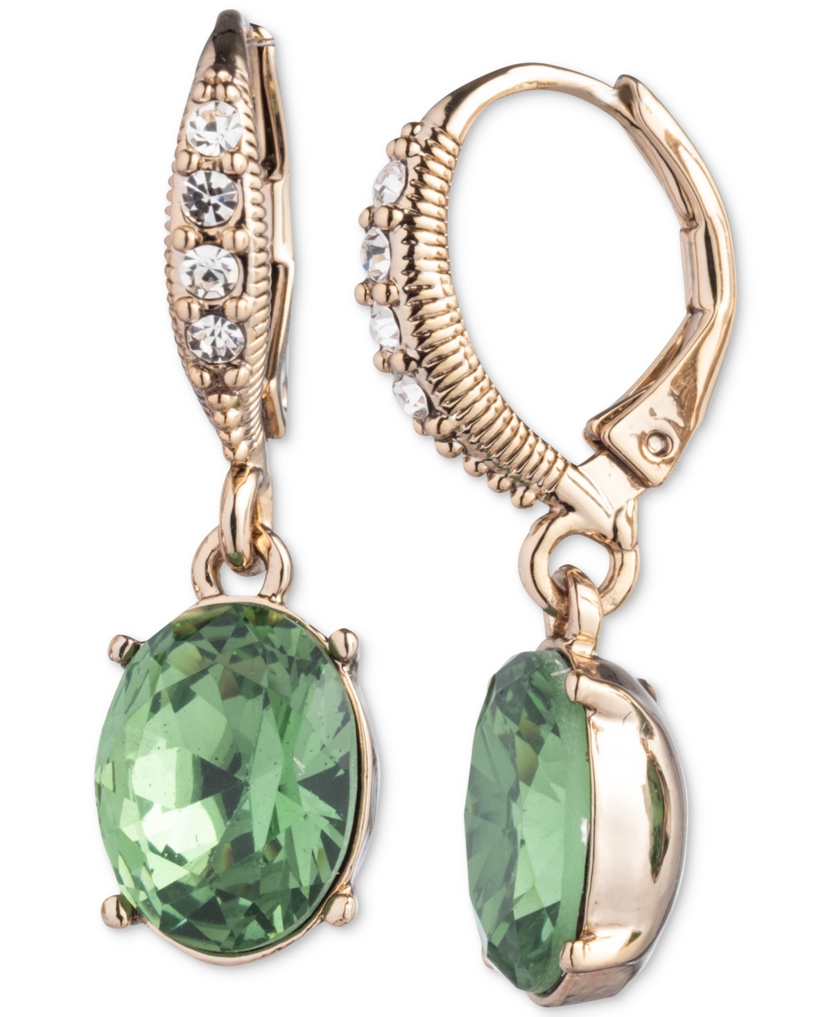Shop Givenchy Silver-tone Light Blue Leverback Drop Earrings In Light Gree