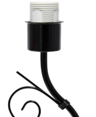 Priva 19" Contemporary Metal Winding Ivy Table Desk Lamp with Brown Fabric Shade 