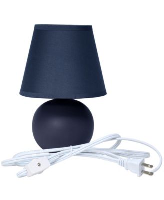 Nauru 8.66" Traditional Petite Ceramic Orb Bedside Table Desk Lamp Two Pack Set, Tapered Drum Fabric Shade 