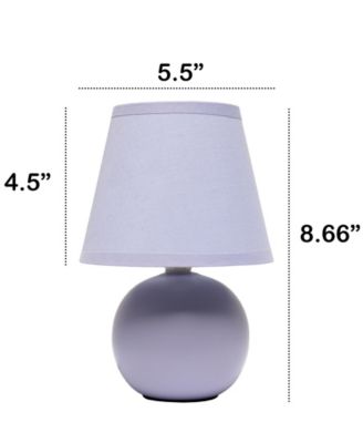 Nauru 8.66" Traditional Petite Ceramic Orb Bedside Table Desk Lamp with Tapered Drum Fabric Shade