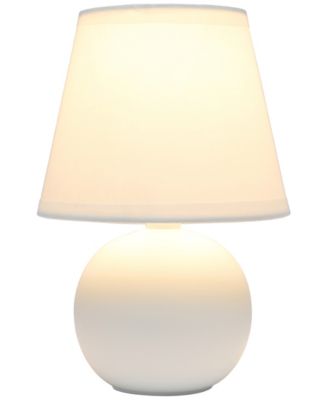 Nauru 8.66" Traditional Petite Ceramic Orb Bedside Table Desk Lamp with Tapered Drum Fabric Shade