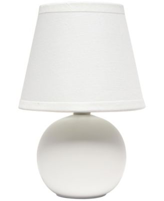 Nauru 8.66" Traditional Petite Ceramic Orb Bedside Table Desk Lamp with Tapered Drum Fabric Shade
