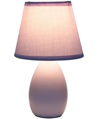 Nauru 9.45" Traditional Petite Ceramic Oblong Bedside Table Desk Lamp with Tapered Drum Fabric Shade 