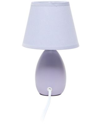 Nauru 9.45" Traditional Petite Ceramic Oblong Bedside Table Desk Lamp with Tapered Drum Fabric Shade 