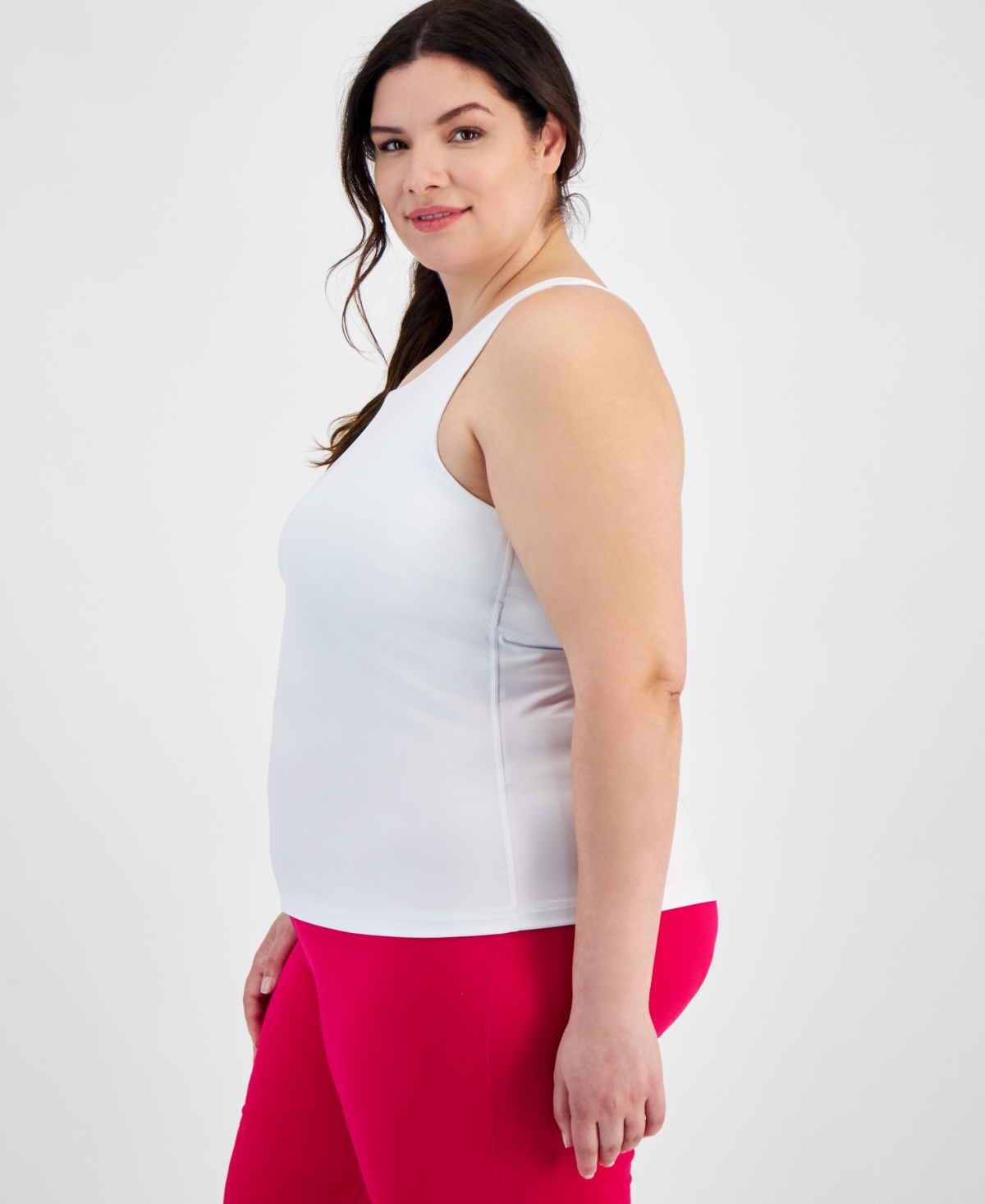 Id Ideology Plus Size Shelf Bra Tank Top, Created for Macy's