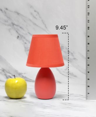 Nauru 9.45" Traditional Petite Ceramic Oblong Bedside Table Desk Lamp with Tapered Drum Fabric Shade 