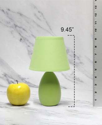 Nauru 9.45" Traditional Petite Ceramic Oblong Bedside Table Desk Lamp with Tapered Drum Fabric Shade 