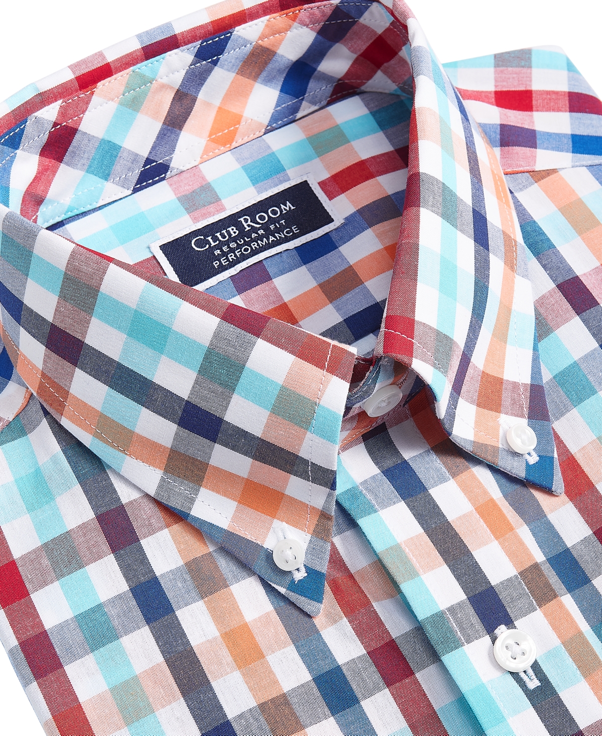 Club Room Men's Regular-Fit Multicolor Plaid Dress Shirt, Created for Macy's