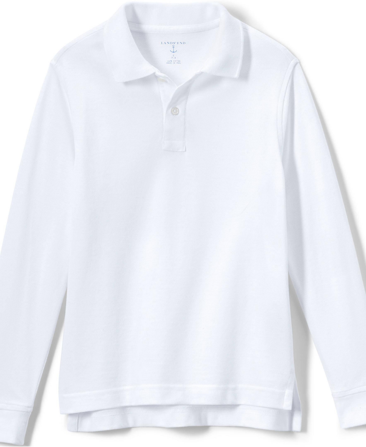 Lands' End Girls Long Sleeve Mesh Polo Shirt