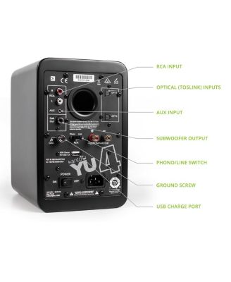 YU4 Powered Bookshelf Speakers with Built-In Bluetooth - Pair