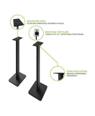 SP26PL 26" Bookshelf Speaker Stands with Rotating Top Plates and Cable Management - Pair