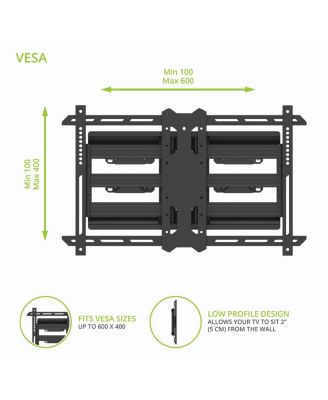 PDX650SG Stainless Steel Full-Motion Dual Stud Outdoor TV Mount for 37" - 75" TVs