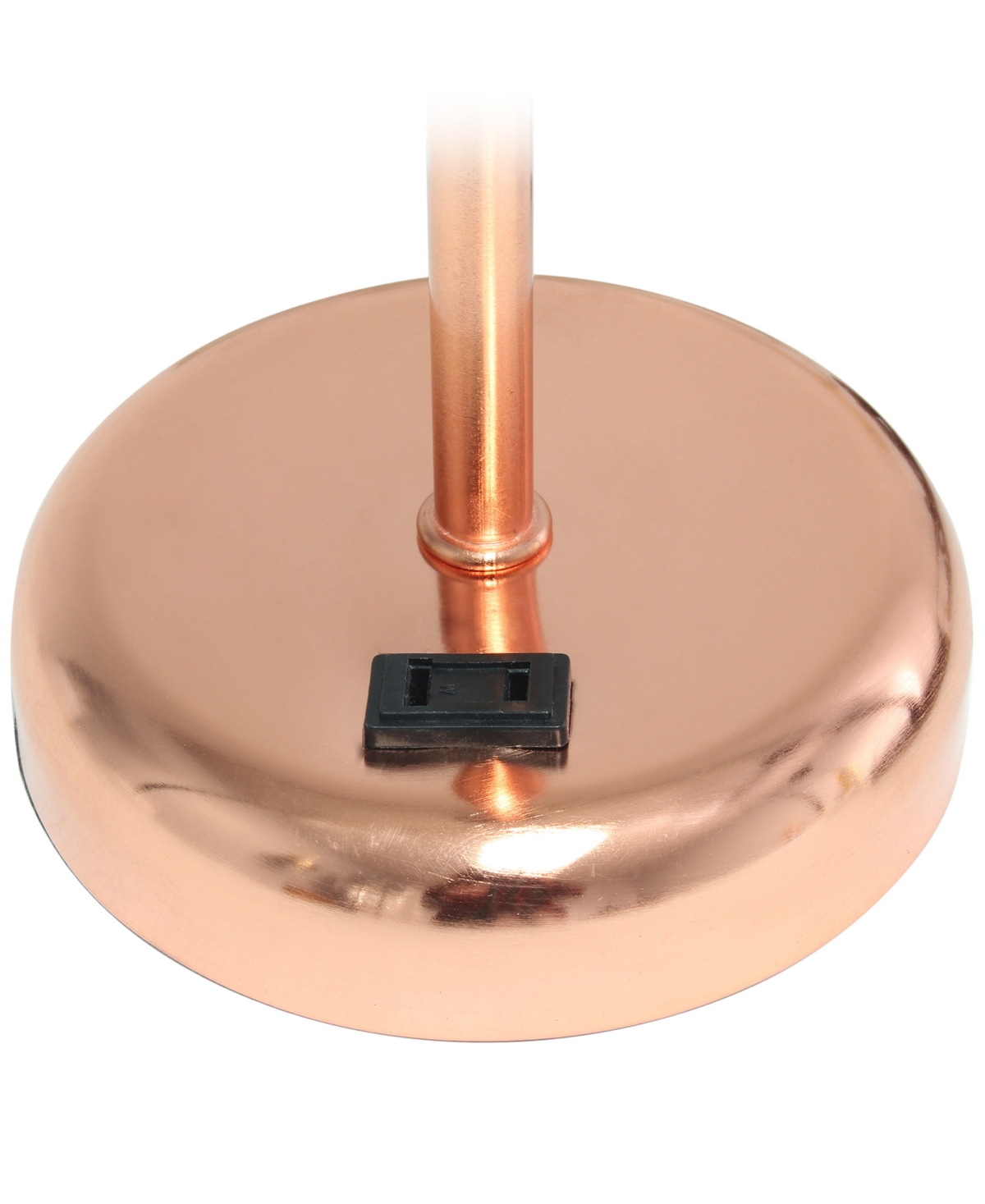 Creekwood Home Oslo 19.5" Contemporary Bedside Power Outlet Base Standard Metal Table Desk Lamp In Multi