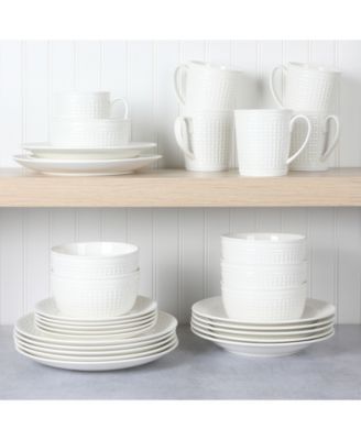 Martha Stewart  Basket Weave 30 Piece Dinnerware Set, Service for 6