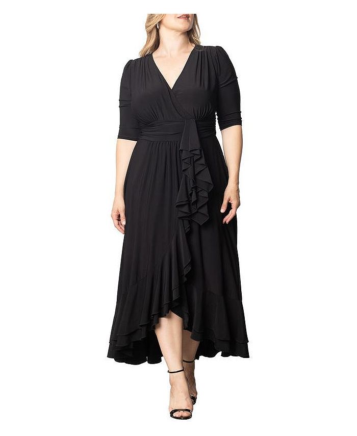 Kiyonna Plus Size Veronica Ruffled Evening Gown - Macy's
