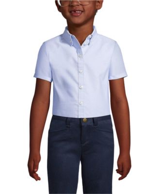 Lands End Big Girls Short Sleeve Oxford Dress Shirt - Blue 21$