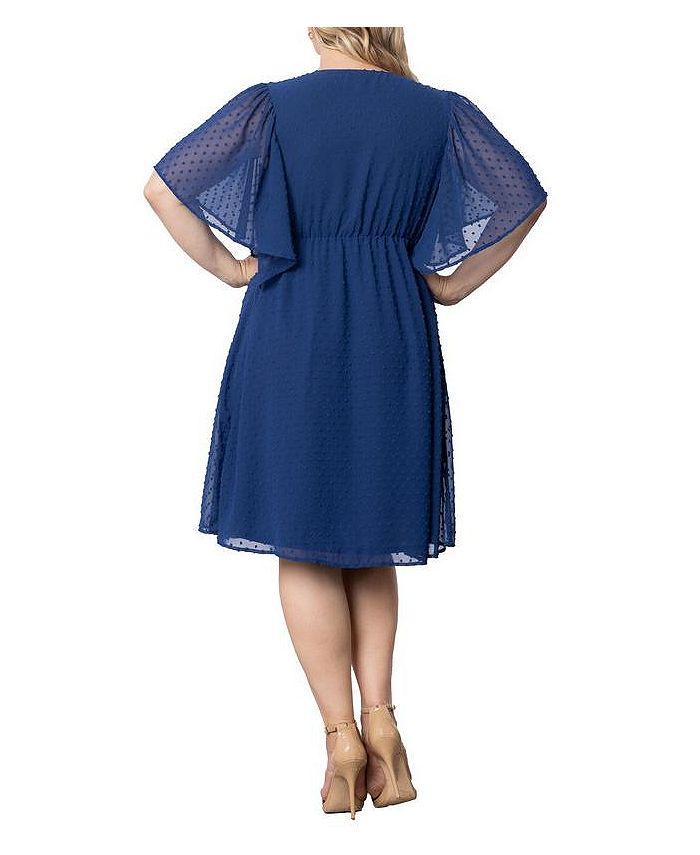 Kiyonna Plus Size Florence Flutter Sleeve Dress - Macy's