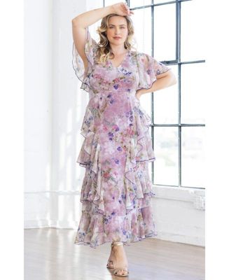 Plus Size Tour de Flounce Evening Gown