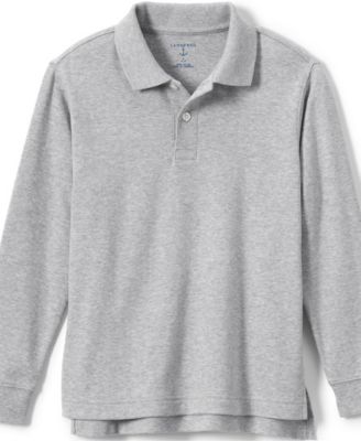 Girls Long Sleeve Interlock Polo Shirt