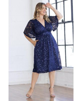 Plus Size Starry Sequin Lace Cocktail Dress